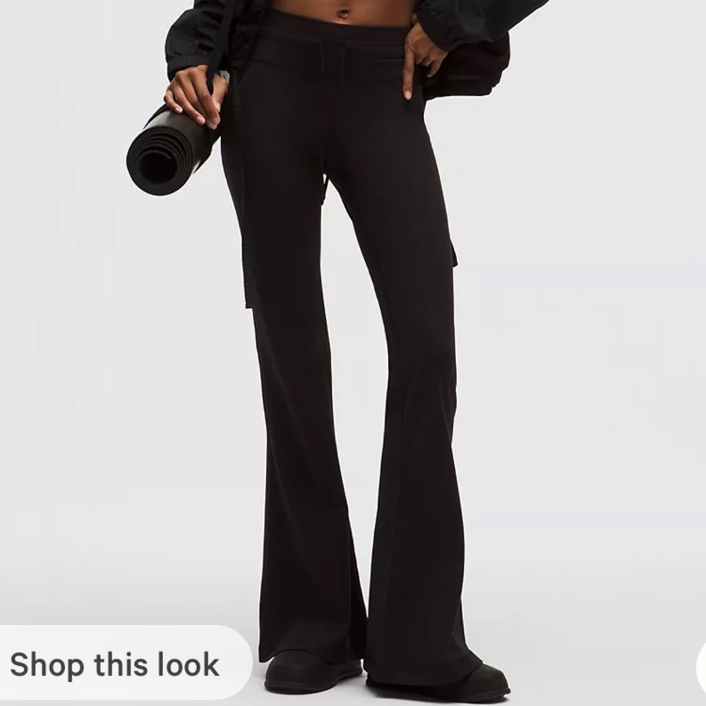 ALO Yoga Black Cargo Pocket Flare Pants
